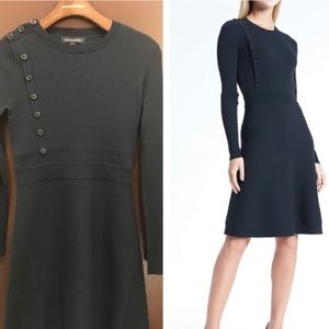 Banana Republic ribbed dress with button detail